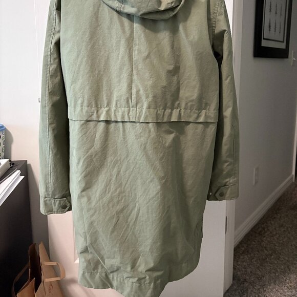 Old Navy Anorak Jacket Green with Gray Lining and Hood Size M - Picture 2 of 6